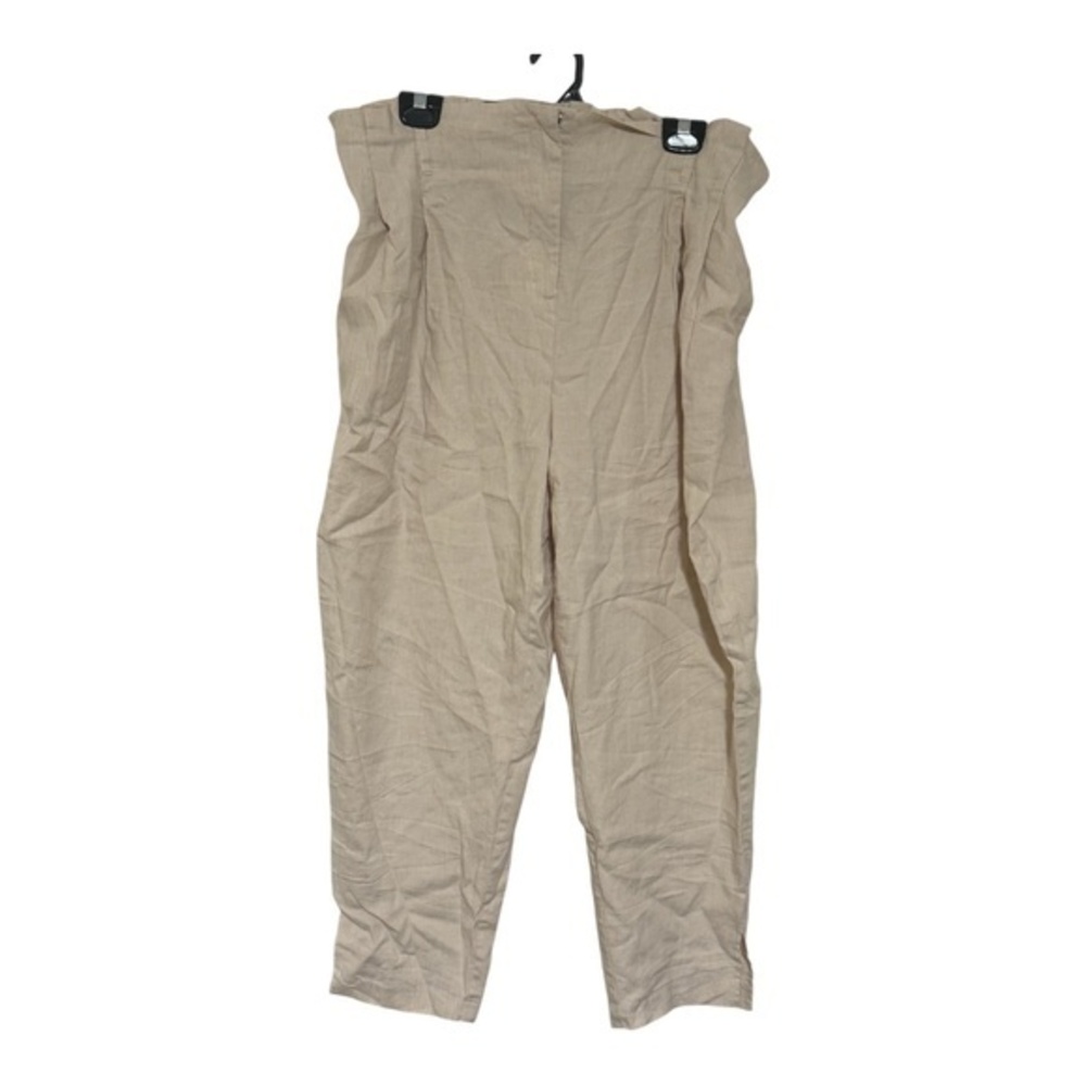 Love & Legend Womens Beige Linen Pants Paperbag Waist Size 18